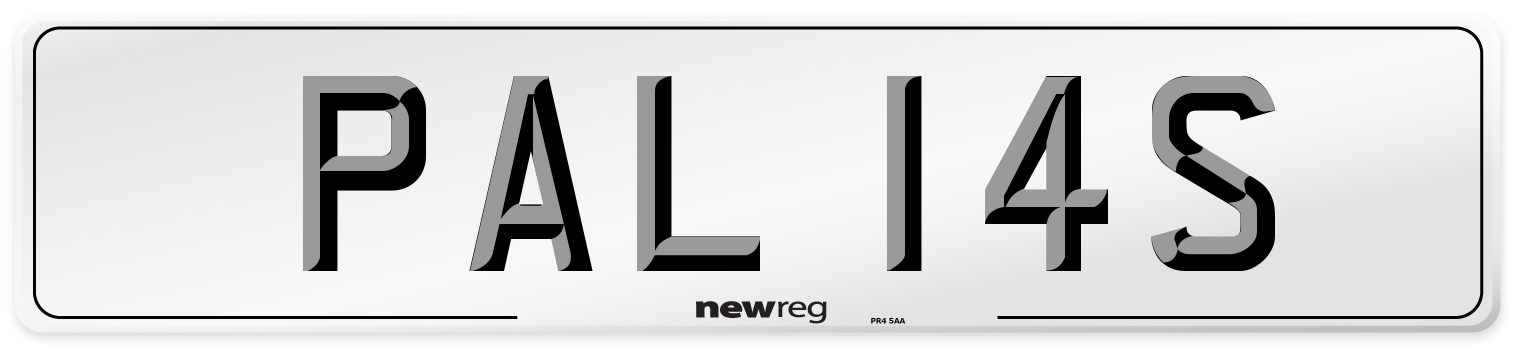 PAL 14S Number Plate from New Reg